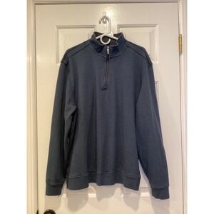 Men's Van Heusen Flex Natural Stretch Classic Fit 1/4 Zip Sweatshirt Blue 2XL